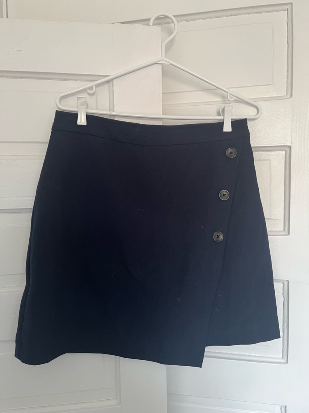Banana Republic Navy A-Line Skirt with Side Buttons